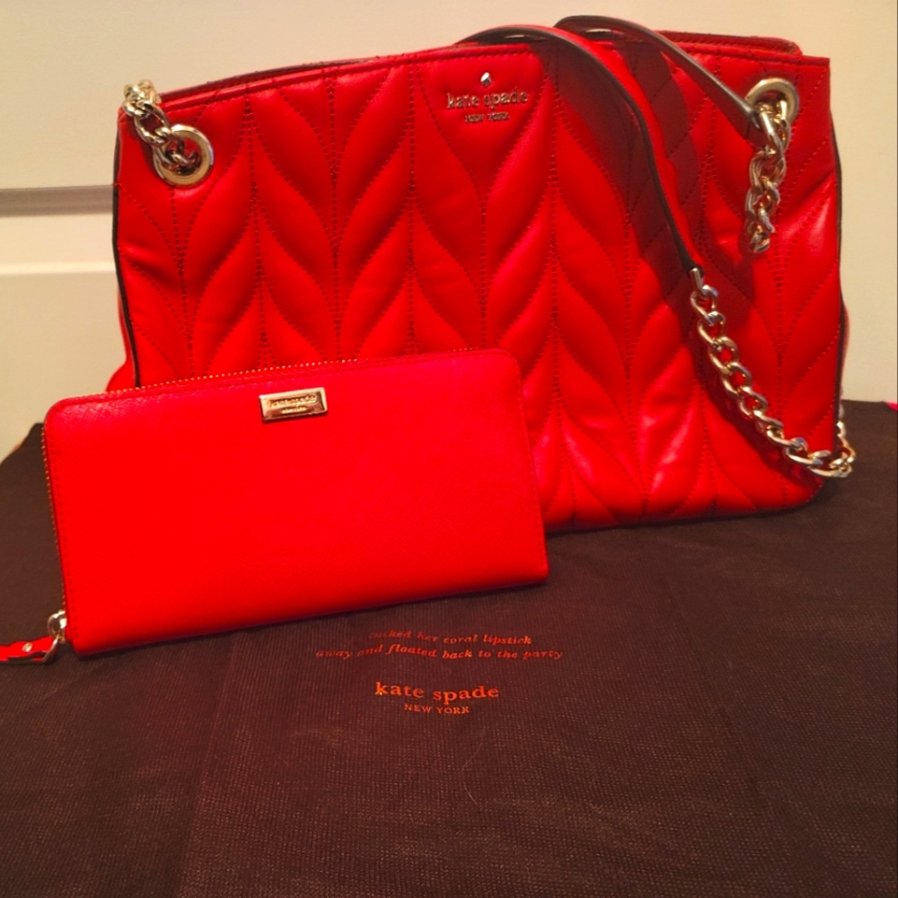Kate Spade Quilted Satchel with wallet